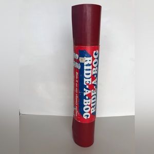 Vintage Ride A Bog in Red Hard Plastic to Ride on Snow Ice & Wet Grass Slide 36"